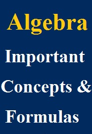 Algebra (Basic Concepts & Formulas) for SSC & Railway Exams